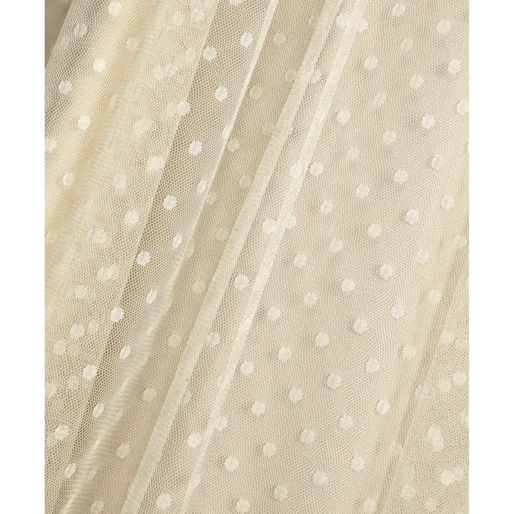Lulu's Yours Evermore Cream Swiss Dot Ruffled Midi Dress XS - Picture 7 of 16